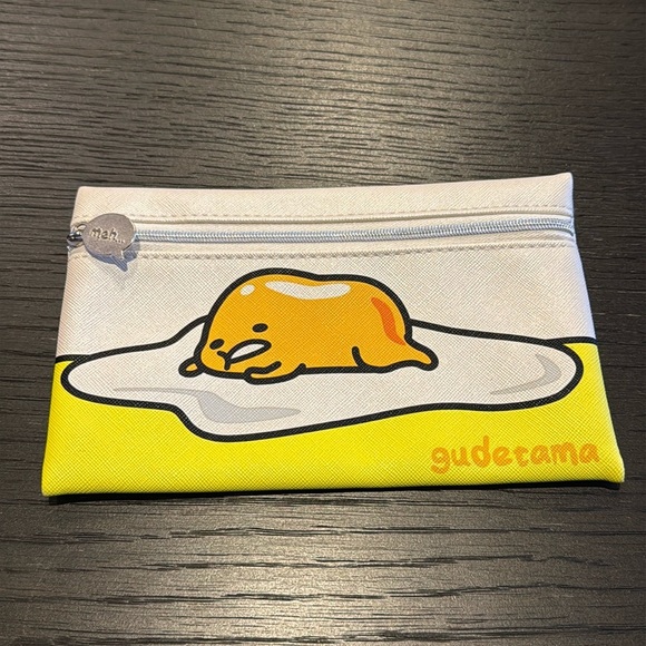 GUDETAMA Sunny Side Up Egg Makeup Pouch Coin Purse zipper anime chibi Lazy Egg - Picture 1 of 4
